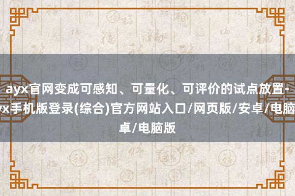 ayx官网变成可感知、可量化、可评价的试点放置-ayx手机版登录(综合)官方网站入口/网页版/安卓/电脑版