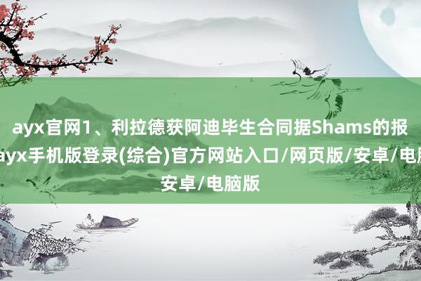 ayx官网1、利拉德获阿迪毕生合同据Shams的报谈-ayx手机版登录(综合)官方网站入口/网页版/安卓/电脑版